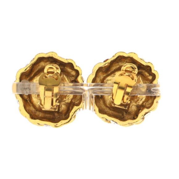 Auth Chanel Vintage Round Clip-On Earring Earrings Metal Jebwa 2J140 - Picture 3 of 4
